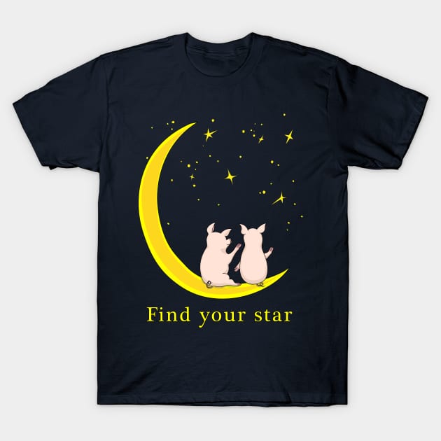 find you star with piggies T-Shirt by Alina